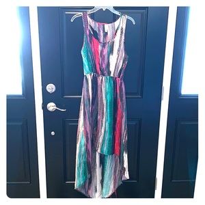 High low multi color dress